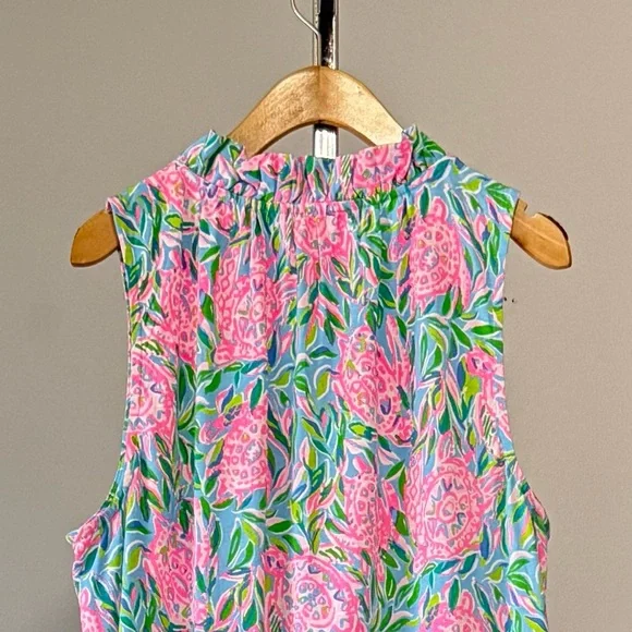 Lilly Pulitzer Malone Maxi Dress Frenchie Blue -Turtley In Love SIZE:XL - Picture 6 of 15